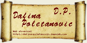 Dafina Poletanović vizit kartica